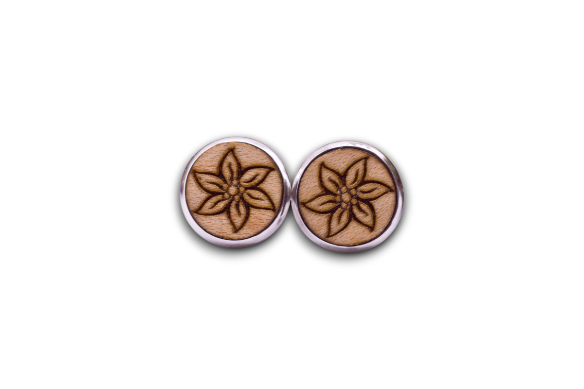 ohrstecker edelweiss ahorn 14mm