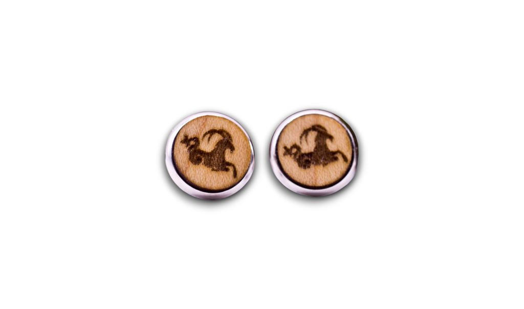 Ohrstecker Symbol Sternzeichen Steinbock und Verschluss 925 Sterling Silber ohrstecker steinbock