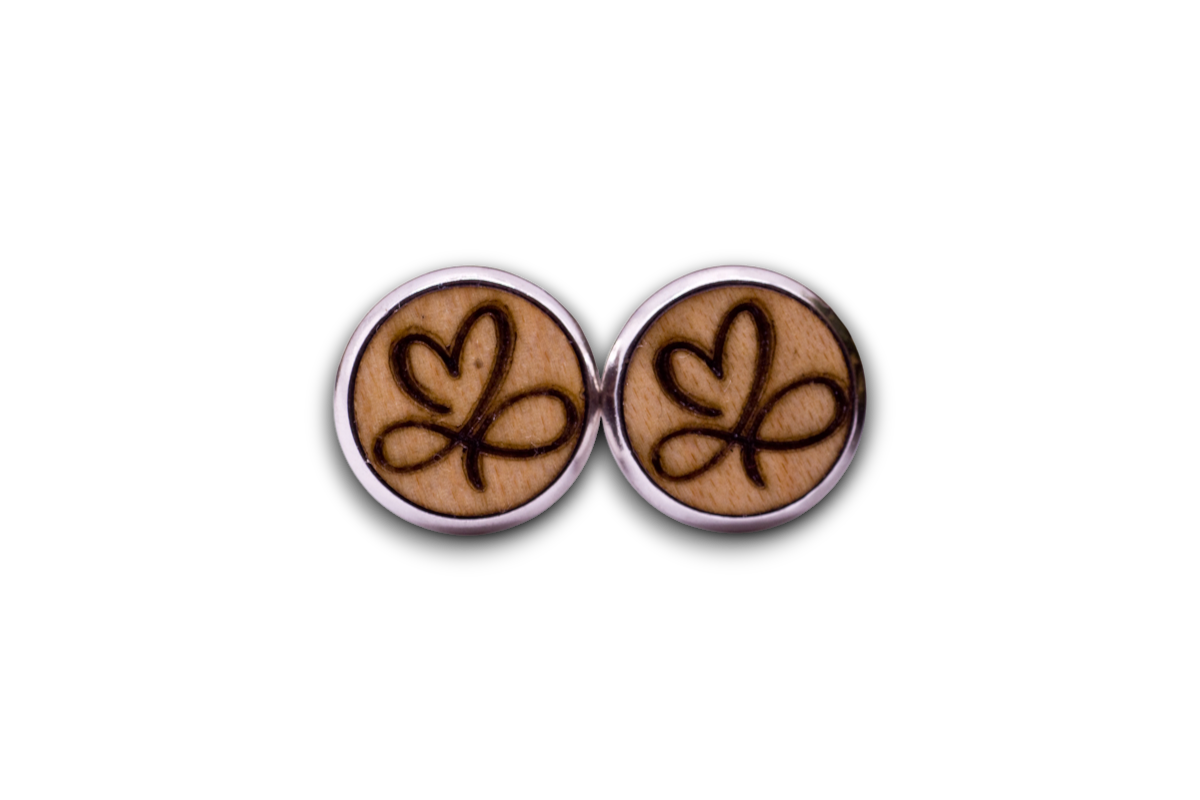 Ohrstecker endlose Liebe Ahorn mit 925 Sterling Silber ohrstecker endlose liebe 14mm