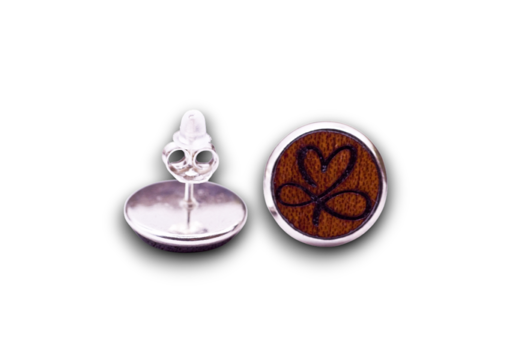 ohrstecker endlose liebe mahagoni 14mm