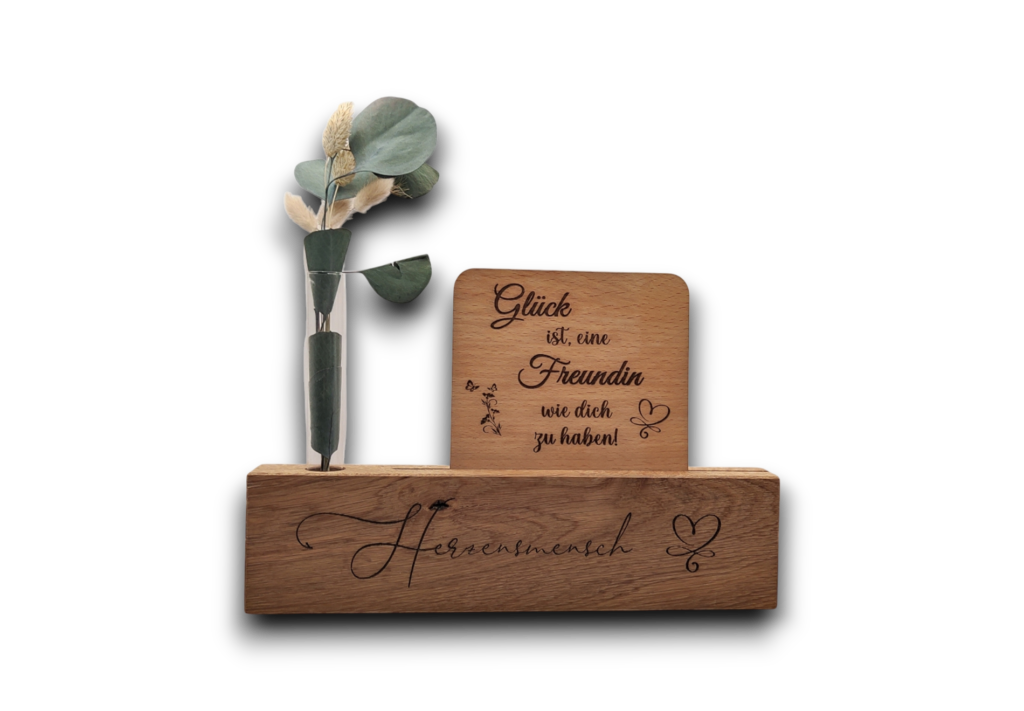 kartenhalter eiche herzensmensch