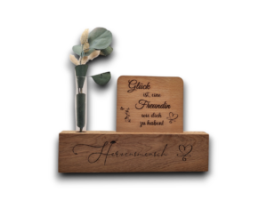 kartenhalter eiche herzensmensch