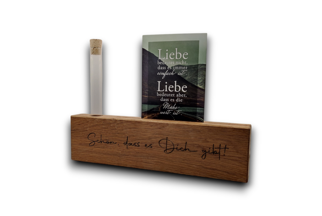kartenhalter eiche schön dass es dich gibt
