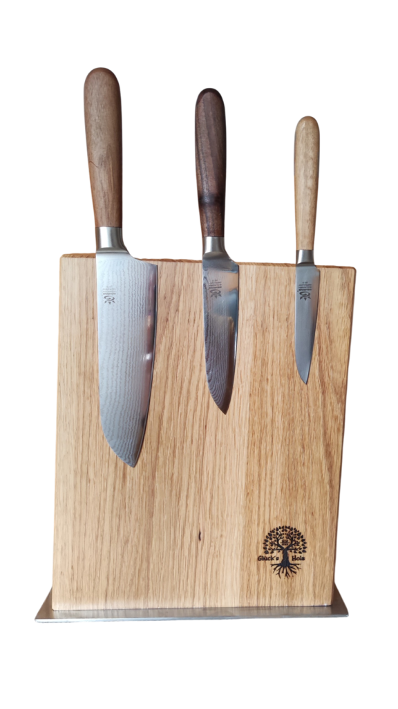 Magnetischer Messerblock aus massiver Eiche Messerblock Eiche geölt